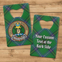 Clan Henderson Crest over Tartan Credit Card Bottle Opener