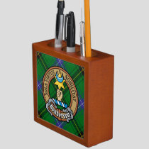 Clan Henderson Crest over Tartan Desk Organizer