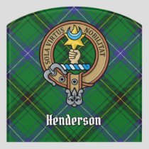 Clan Henderson Crest over Tartan Door Sign