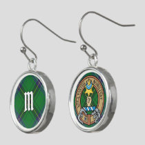 Clan Henderson Crest over Tartan Earrings