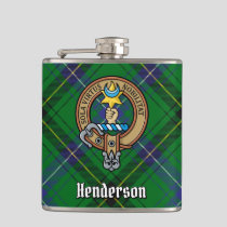 Clan Henderson Crest over Tartan Flask