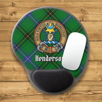 Clan Henderson Crest over Tartan Gel Mouse Pad