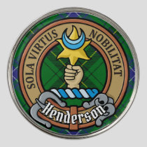 Clan Henderson Crest over Tartan Golf Ball Marker