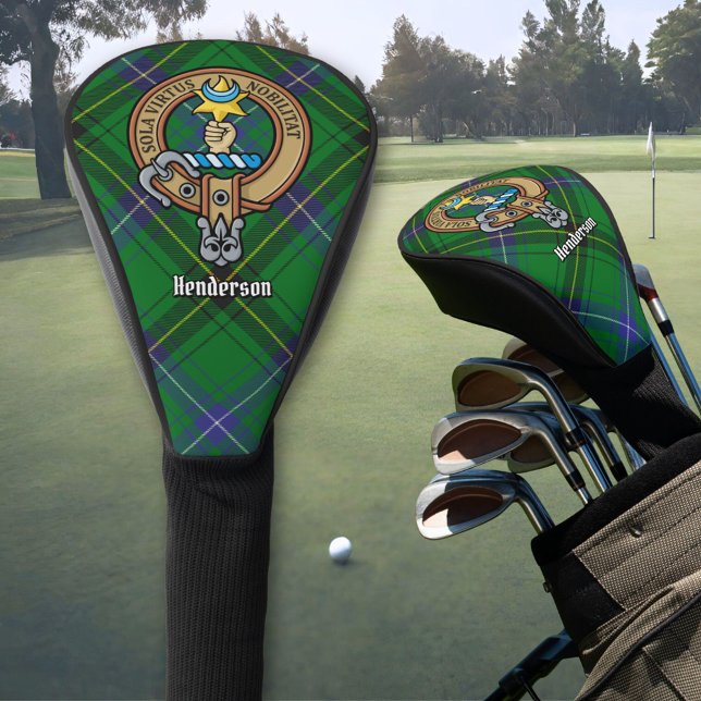 Clan Henderson Crest over Tartan Golf Head Cover (Creator Uploaded)