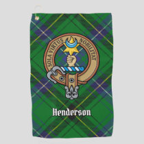 Clan Henderson Crest over Tartan Golf Towel