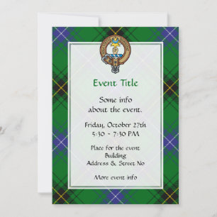 Clan Henderson Crest over Tartan Invitation