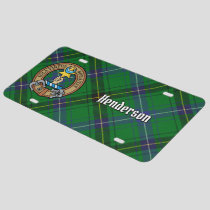 Clan Henderson Crest over Tartan License Plate