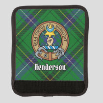 Clan Henderson Crest over Tartan Luggage Handle Wrap