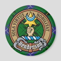 Clan Henderson Crest over Tartan Magnet