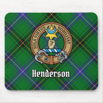 Clan Henderson Crest over Tartan Mouse Pad