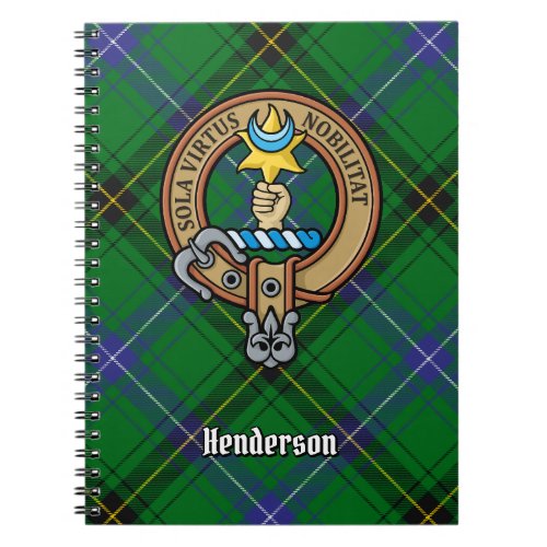 Clan Henderson Crest over Tartan Notebook