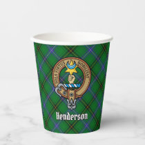 Clan Henderson Crest over Tartan Paper Cups