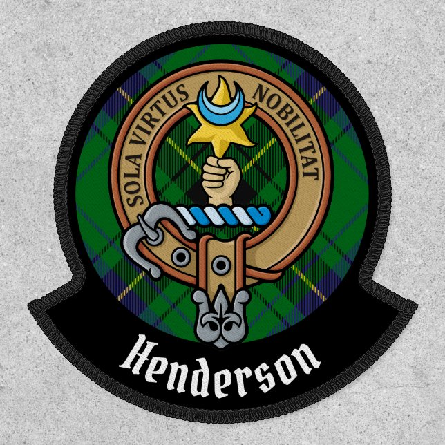 Clan Henderson Crest over Tartan Patch (Front)