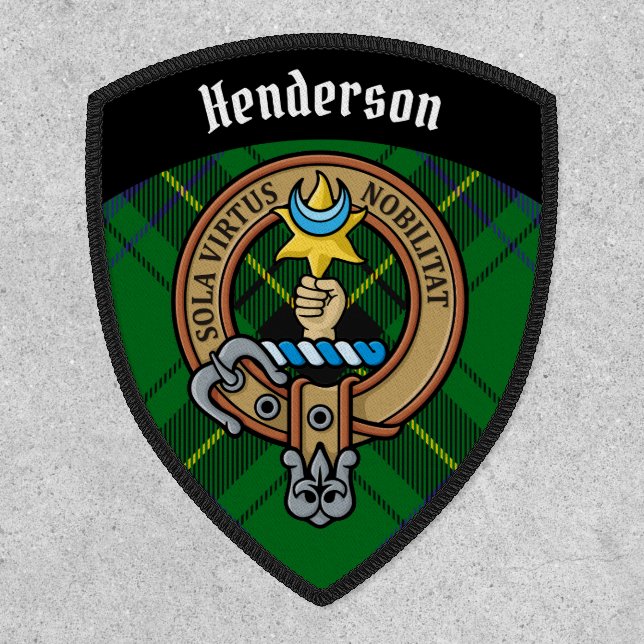 Clan Henderson Crest over Tartan Patch (Front)