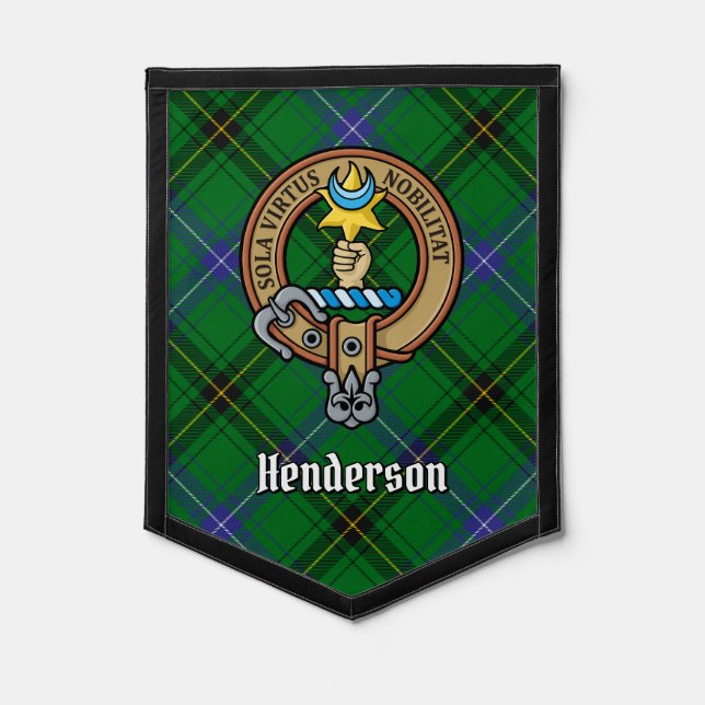 Clan Henderson Crest over Tartan Pennant (Front)