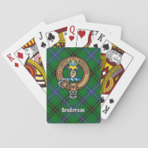 Clan Henderson Crest over Tartan Poker Cards