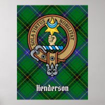 Clan Henderson Crest over Tartan Poster