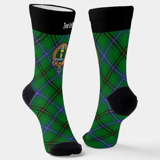 Clan Henderson Crest over Tartan Socks (Angled)