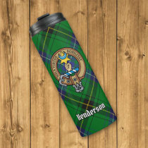Clan Henderson Crest over Tartan Thermal Tumbler