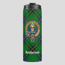 Clan Henderson Crest over Tartan Thermal Tumbler