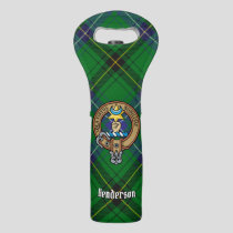 Clan Henderson Crest over Tartan Wine Bag