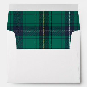 Clan Henderson Plaid Green Black Christmas Tartan Envelope
