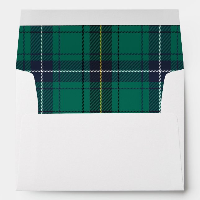 Clan Henderson Plaid Green Black Christmas Tartan Envelope (Back (Bottom))