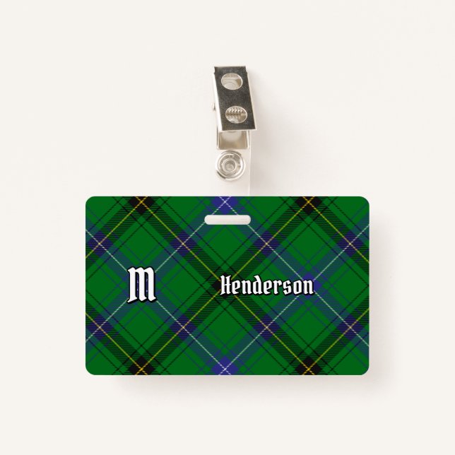 Clan Henderson Tartan Badge (Front with Clip)