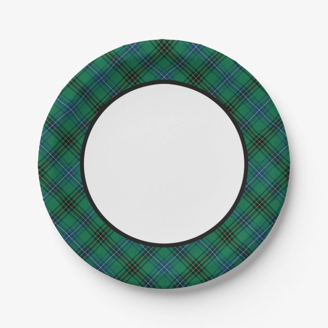 Clan Henderson Tartan Border Paper Plates (Front)