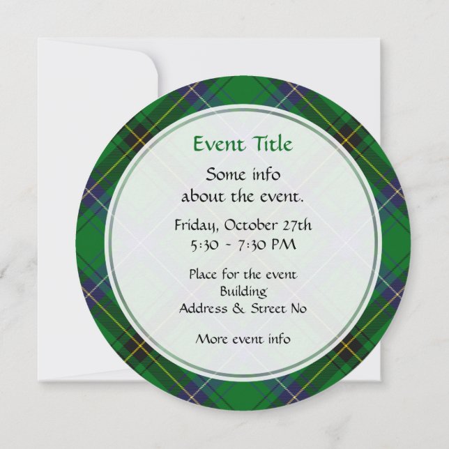 Clan Henderson Tartan Invitation (Back)