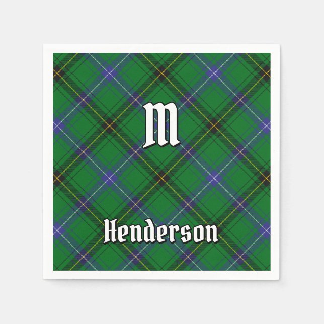 Clan Henderson Tartan Napkins (Front)