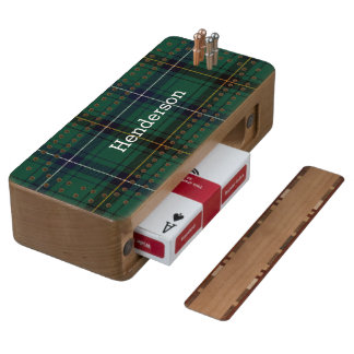 Clan Henderson Tartan Plaid Cribbage Board