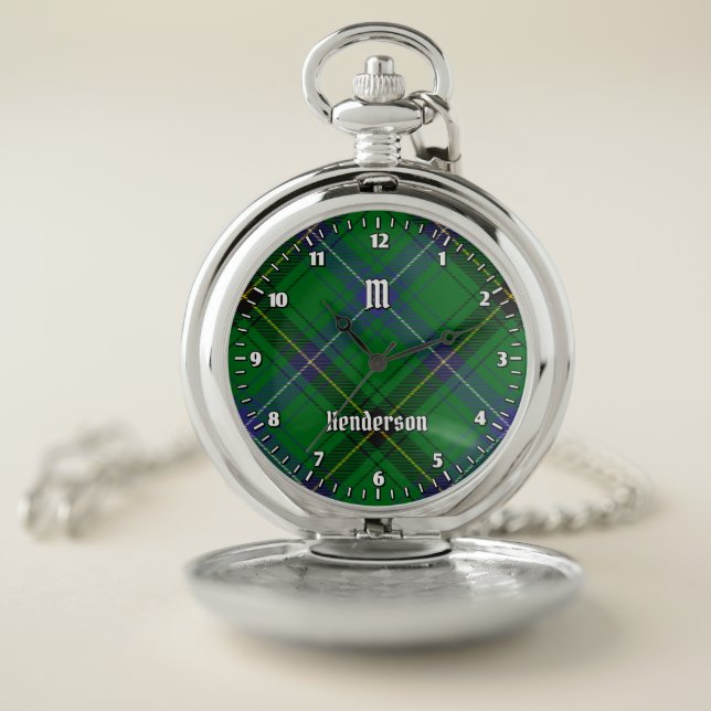Clan Henderson Tartan Pocket Watch (Inside)