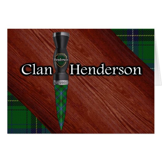Clan Henderson Tartan Sgian Dubh Blade Cards (Front Horizontal)