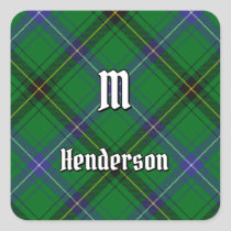 Clan Henderson Tartan Square Sticker