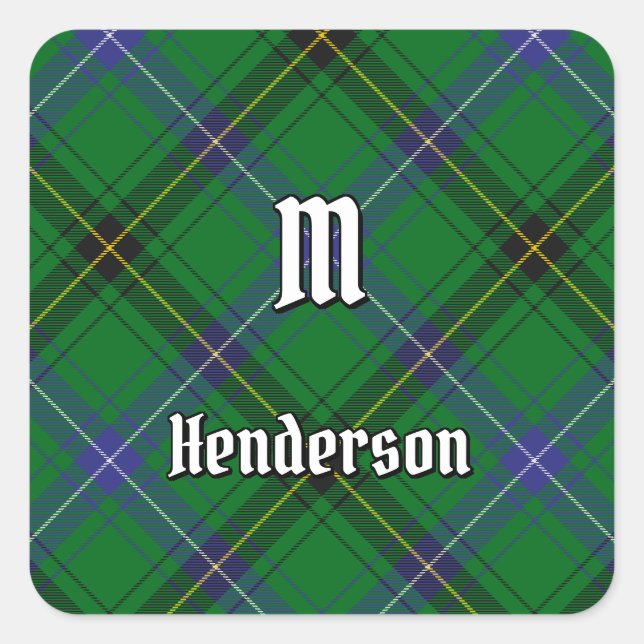 Clan Henderson Tartan Square Sticker (Front)