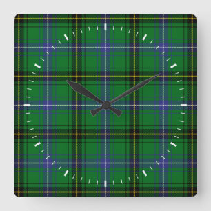 Clan Henderson Tartan Square Wall Clock