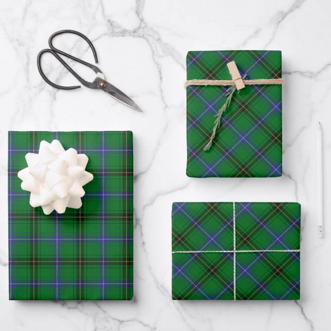 Clan Henderson Tartan Wrapping Paper Sheets (Front)