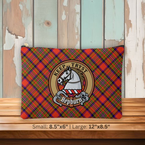 Clan Hepburn Crest over Tartan Accessory Pouch