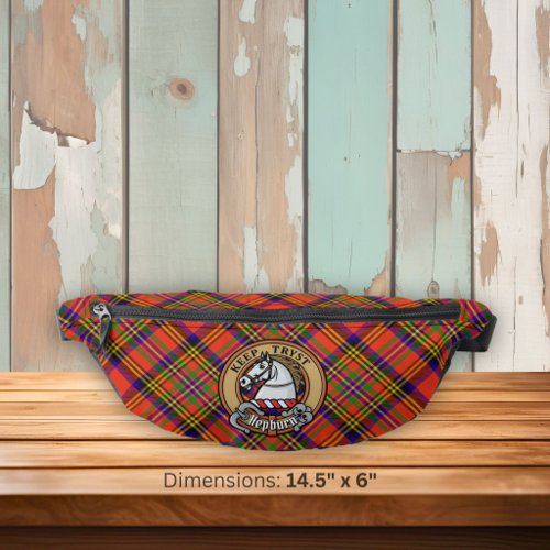 Clan Hepburn Crest over Tartan Fanny Pack