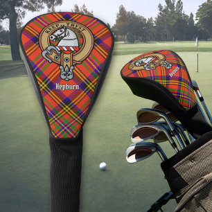 Clan Hepburn Crest over Tartan Golf Head Cover