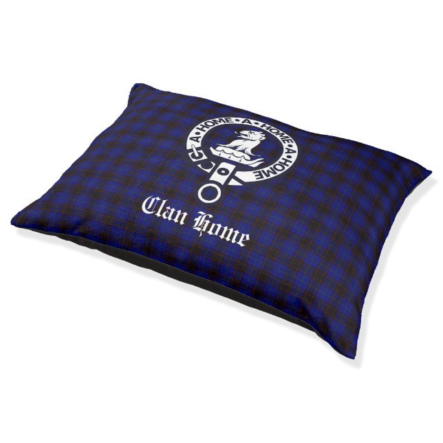 Clan Home Crest Badge and Tartan Pet Bed (Angled)