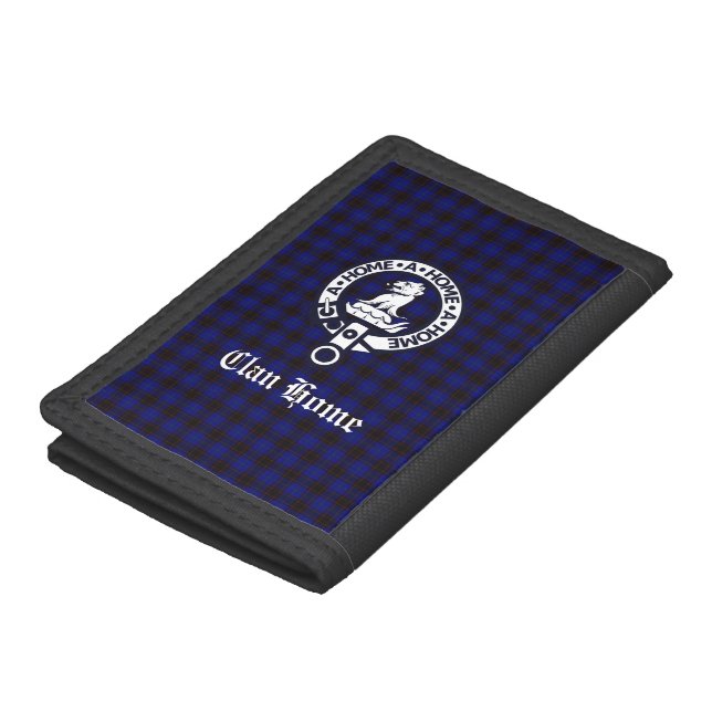 Clan Home Crest Badge and Tartan Trifold Wallet (Top)