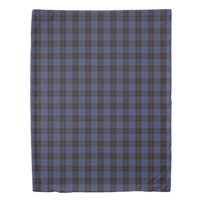 Clan Home Scottish Accents Blue Red Tartan Duvet Cover (Front)