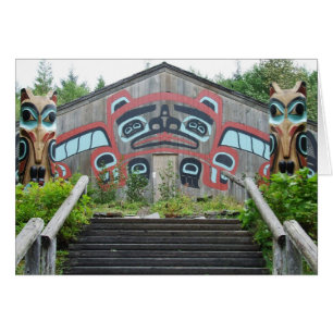 Clan house and totem poles, Ketchikan, Alaska Cards