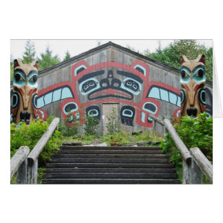 Clan house and totem poles, Ketchikan, Alaska Cards