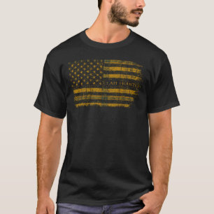 Clan Houston Scottish tartan US flag kilt Scotland T-Shirt