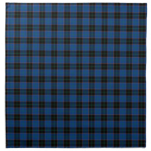Clan Hume Royal Blue and Black Scottish Tartan Napkin