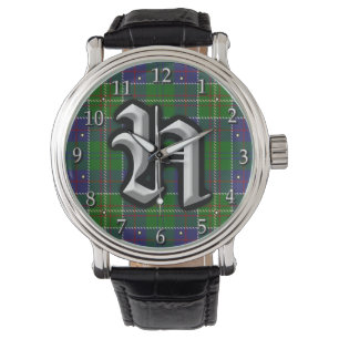 Clan Hunter Letter H Monogram Tartan Watch