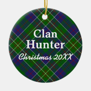 Clan Hunter Scottish Tartan Ceramic Ornament